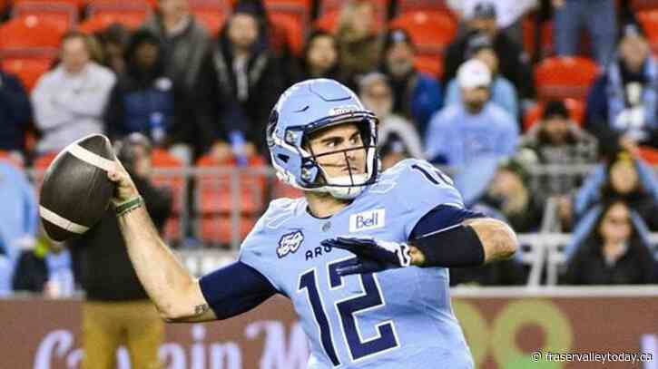 Pro Football Focus names Toronto Argonauts quarterback Kelly as CFL’s top player