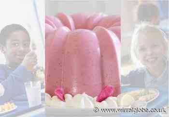 Cheese flan followed by pink blacmange - memories of school dinners