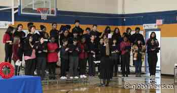 School Remembrance Day ceremony highlights underrepresented groups in Saskatoon