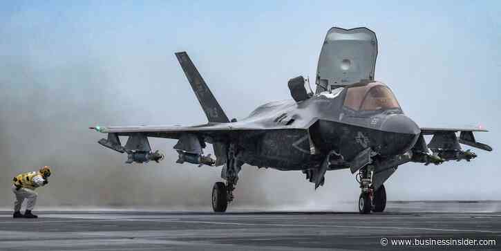 The British navy's newest aircraft carrier teamed up with US pilots to launch F-35 jets in 'beast mode' for the first time