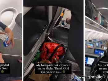 Terrore in aereo, zainetto esplode in cabina e prende fuoco: cosa è successo