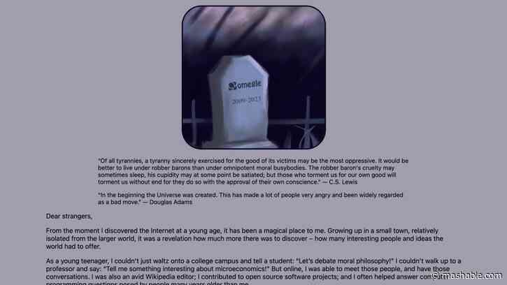 After 14 years, chat website Omegle shuts down