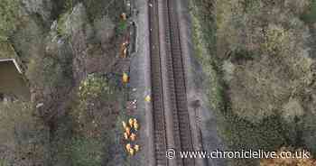 Normal service on East Coast Main Line expected to resume on Tuesday after landslip near Darlington