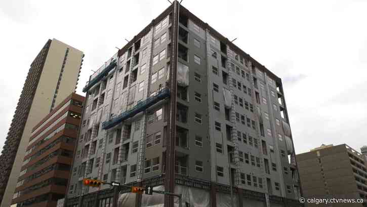 Calgary's 'The Cornerstone' office-to-residential building nears completion