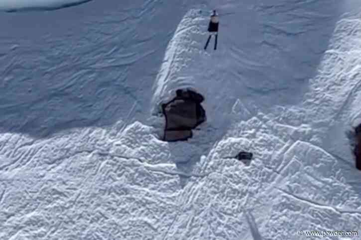 Skier Lands On Rocks During Terrifying High-Speed Crash