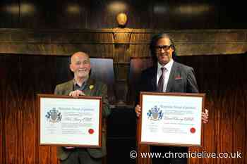 Historian David Olusoga and ex-council leader Mick Henry given the Honorary Freedom of Gateshead