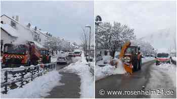 Wohin mit dem Schnee? In Kolbermoor müssen jetzt Schneefräse und Radlader ran