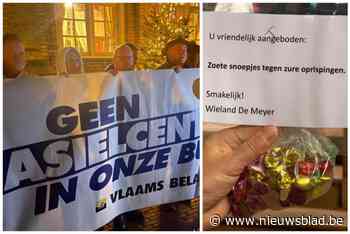 Burgemeester deelt “zoete snoepjes tegen zure oprispingen” uit tijdens actie Vlaams Belang maar die worden niet in dank aanvaard