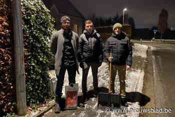 N-VA-jongeren helpen ouderen en minder mobielen om voetpad sneeuwvrij te maken