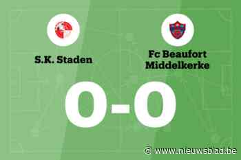 Doelpuntloos gelijkspel tussen SK Staden B en FC Beaufort Middelkerke