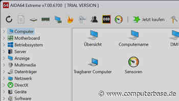 AIDA64 7.00: Systemtool erhält neue Toolbar, Suchfeld und Kebab-Menü