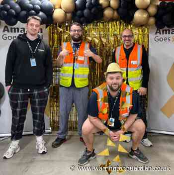Warrington Amazon team donates £5,000 to support children with cancer