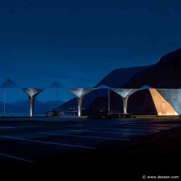 Light Bureau subtly illuminates fjord-side rest stop in Norway