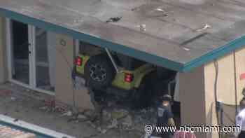 Video shows moments after woman plowed Jeep into Fort Lauderdale home
