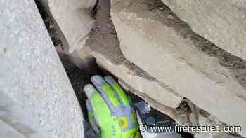 Mich. firefighters respond to call for 'head' stuck in landscaping stone