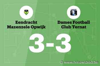 Eendracht Mazenzele Opwijk B speelt gelijk in thuiswedstrijd tegen FC Dames Ternat