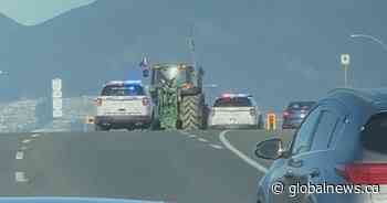 Caught on video: Tractor flips during police chase in Surrey
