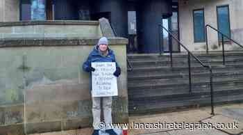 Accrington: Protester calls to 'Defend Our Juries' outside court