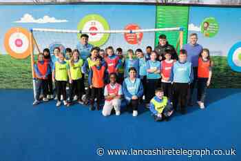 Rovers players visit Longshaw Junior School in Blackburn