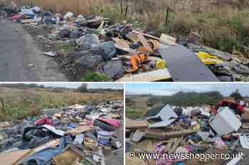 Wallhouse Road Erith covered in fly-tipping waste