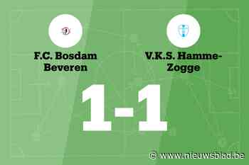 Bosdam Beveren speelt thuis gelijk tegen VKS Hamme-Zogge