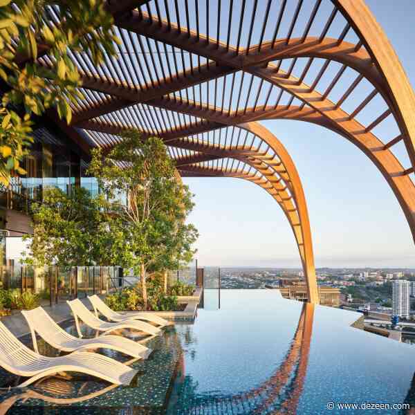 Woven timber "roots" frame Brisbane high-rise by Koichi Takada Architects