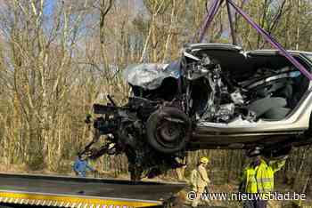 Twintiger overleden bij zware crash in Oudsbergen, moeder (38) en twee kinderen (5 en 9) gewond