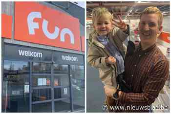 Op z’n verjaardag gaat Odilon (3) naar laatste dag failliete Fun en hij is niet de enige: “Jammer dat de winkel verdwijnt”
