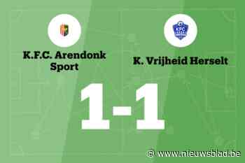 Gelijkspel voor Arendonk B thuis tegen Herselt B