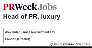 Alexander James Recruitment Ltd: Head of PR, luxury