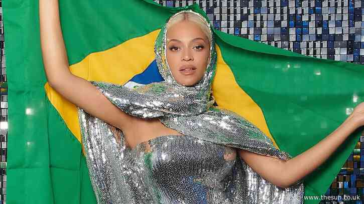 Beyonce stuns in sequins on £35m private jet as she makes surprise visit to Brazil