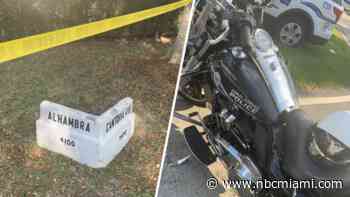 Coral Gables Police motorcycle officer hospitalized after crash