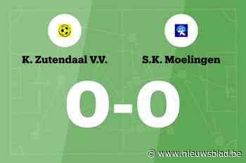 Zutendaal VV en SK Moelingen blijven steken op 0-0