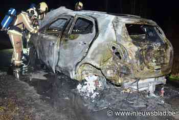 Auto in verdachte omstandigheden uitgebrand in afgelegen losweg