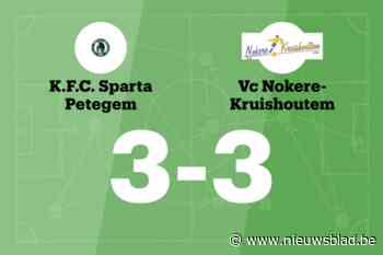 VC Nokere-Kruishoutem B sleept gelijkspel uit de brand in de uitwedstrijd tegen Sparta Petegem B