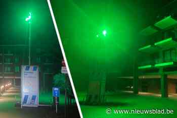Leegstaande gebouwen Triamant Bree baden ’s nachts in mysterieuze groene gloed