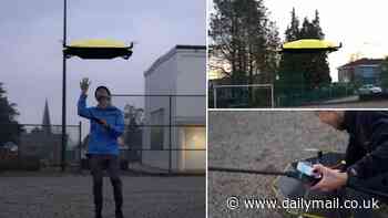 Inventor develops a flying umbrella that follows you around in the rain