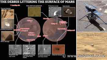 Humans are already trashing Mars - despite never setting foot on it: Shocking map reveals the 15,694lbs of space junk piling up on the Red Planet including crashed spacecraft and discarded drill bits