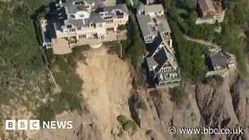 Landslide inches from luxury homes in California