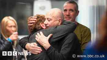 Emotional moment Israeli hostages hug with reunited family