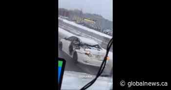 Man without licence charged after driving severely damaged car on Hwy 401: OPP
