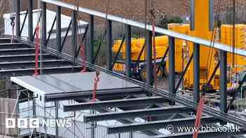 Bridge lifted into place in Christmas rail works