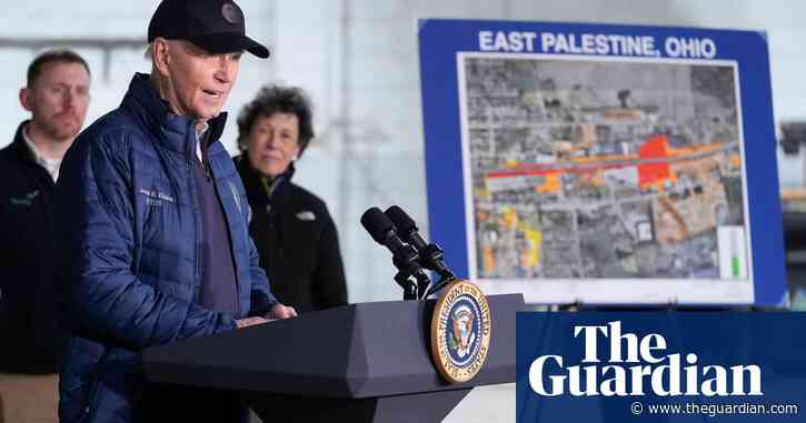 Biden visits scene of 2023 Ohio rail disaster – a year too late, critics say
