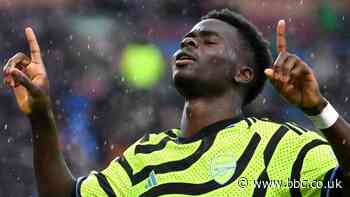 Saka scores twice as ruthless Arsenal thrash Burnley