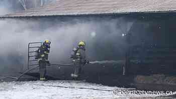 Large fire leads to closure of Highway 10