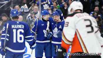 Auston Matthews nets another hat trick, Maple Leafs hammer Ducks 9-2