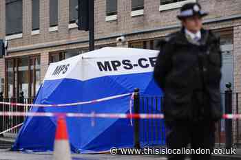 Hackney Road stabbing: Forensics set up tent in Shoreditch