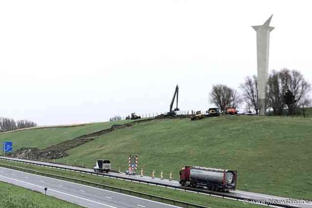 Drie weken lichte hinder tijdens taludherstel langs E17 in Aalbeke