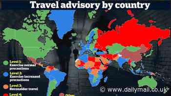Eye-opening map reveals MANY destinations around the world where Americans are urged NOT to travel - after two women claimed they were raped in the Bahamas after being left unaware of safety warnings