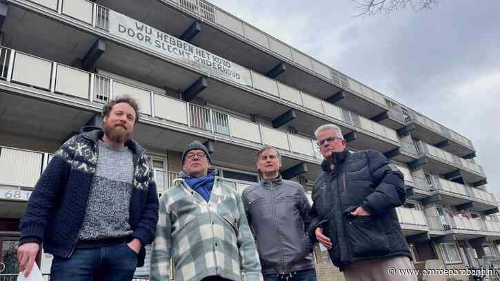 Bewoners in verzet tegen verloederde flat: ‘Ze plakken alles met kit dicht’